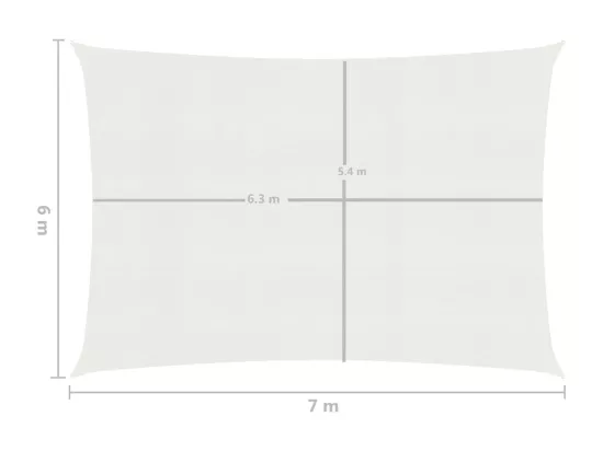 Voile d'ombrage 160 g/m² Blanc 6x7 m PEHD