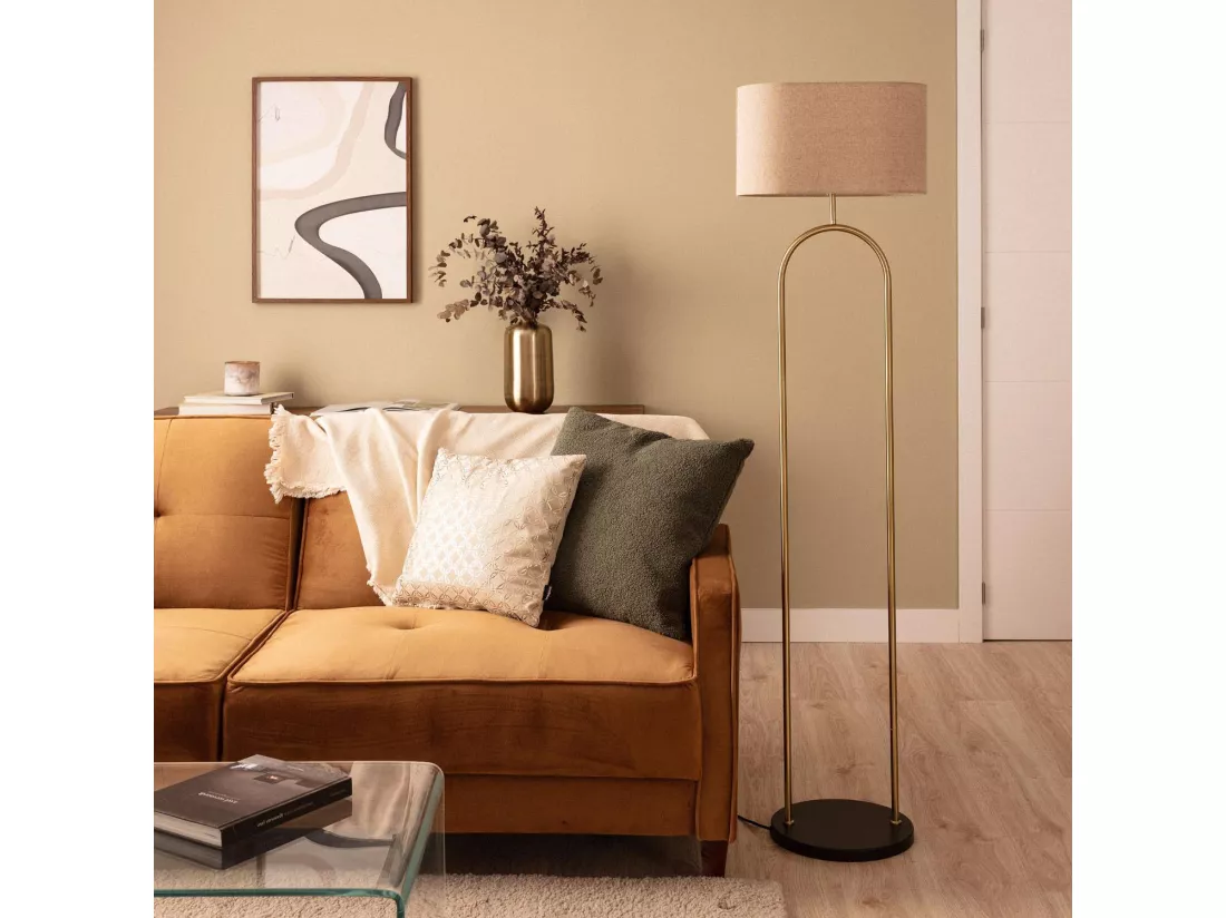 Lampadaire Métal Brilthor Doré