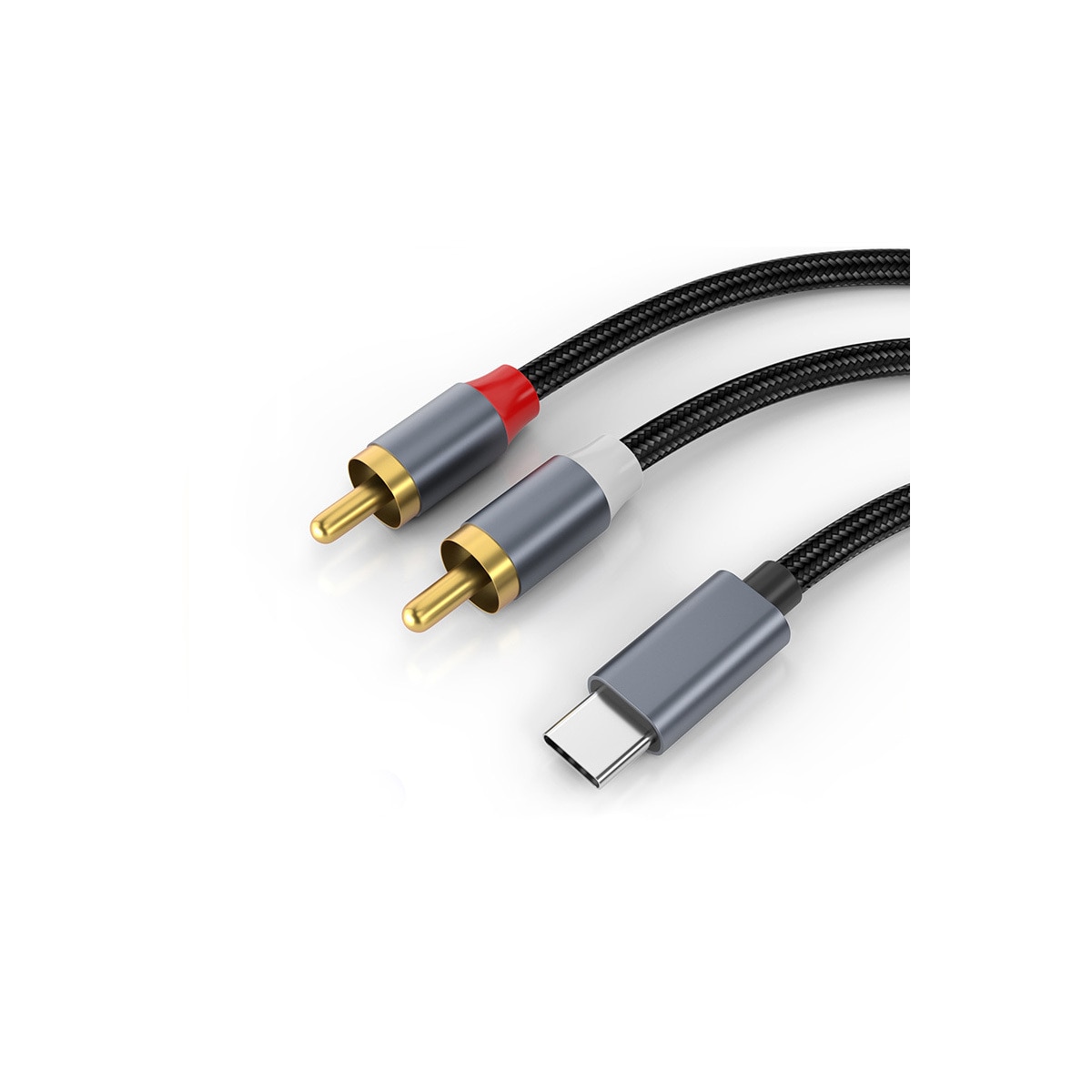 USB-C til 2x RCA stereolydkabel Grå