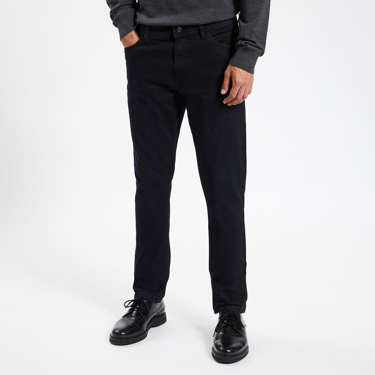 Jean slim en coton et polyester recyclés Bleu