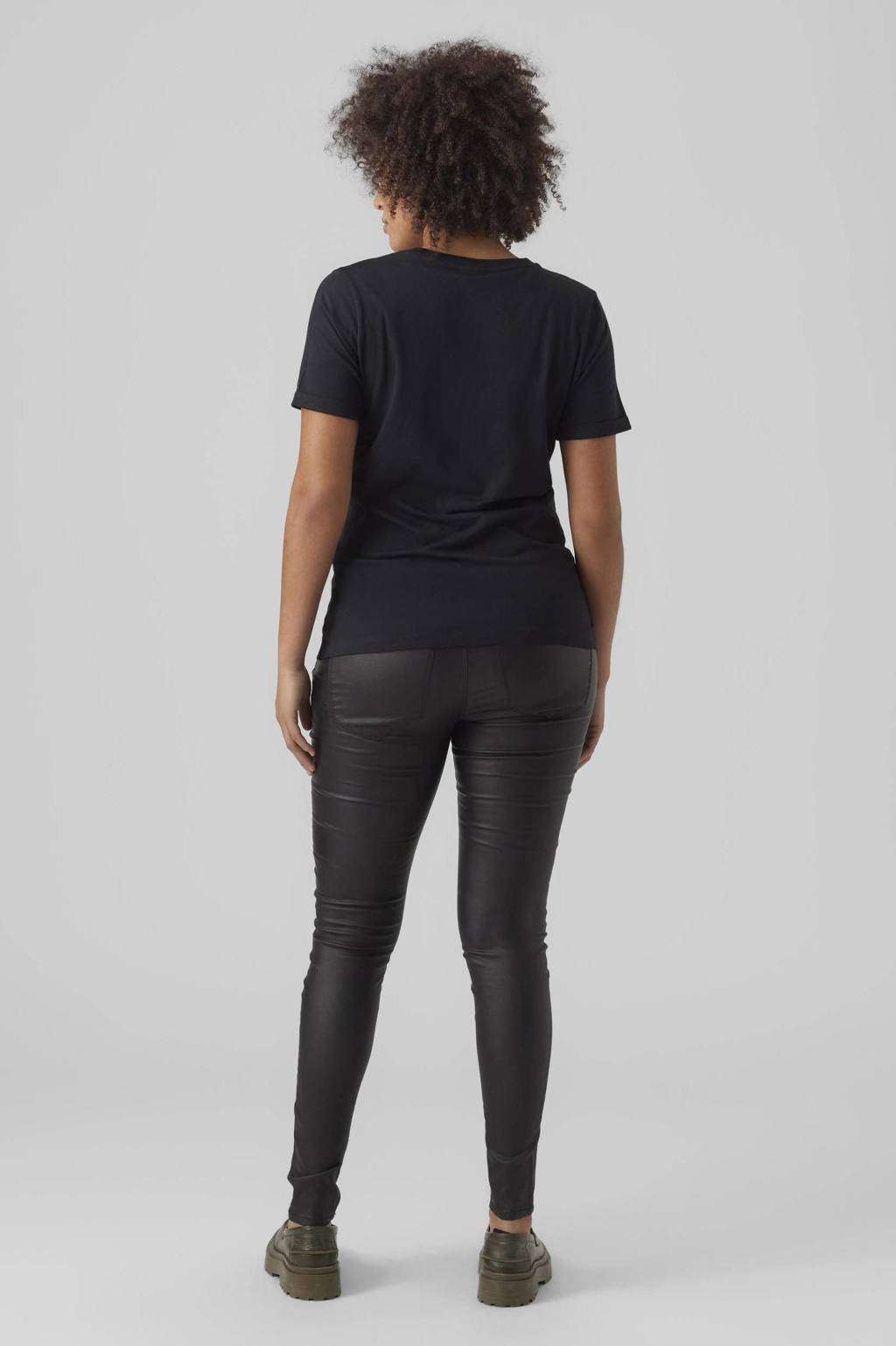 VERO MODA MATERNITY coated skinny zwangerschapsbroek zwart