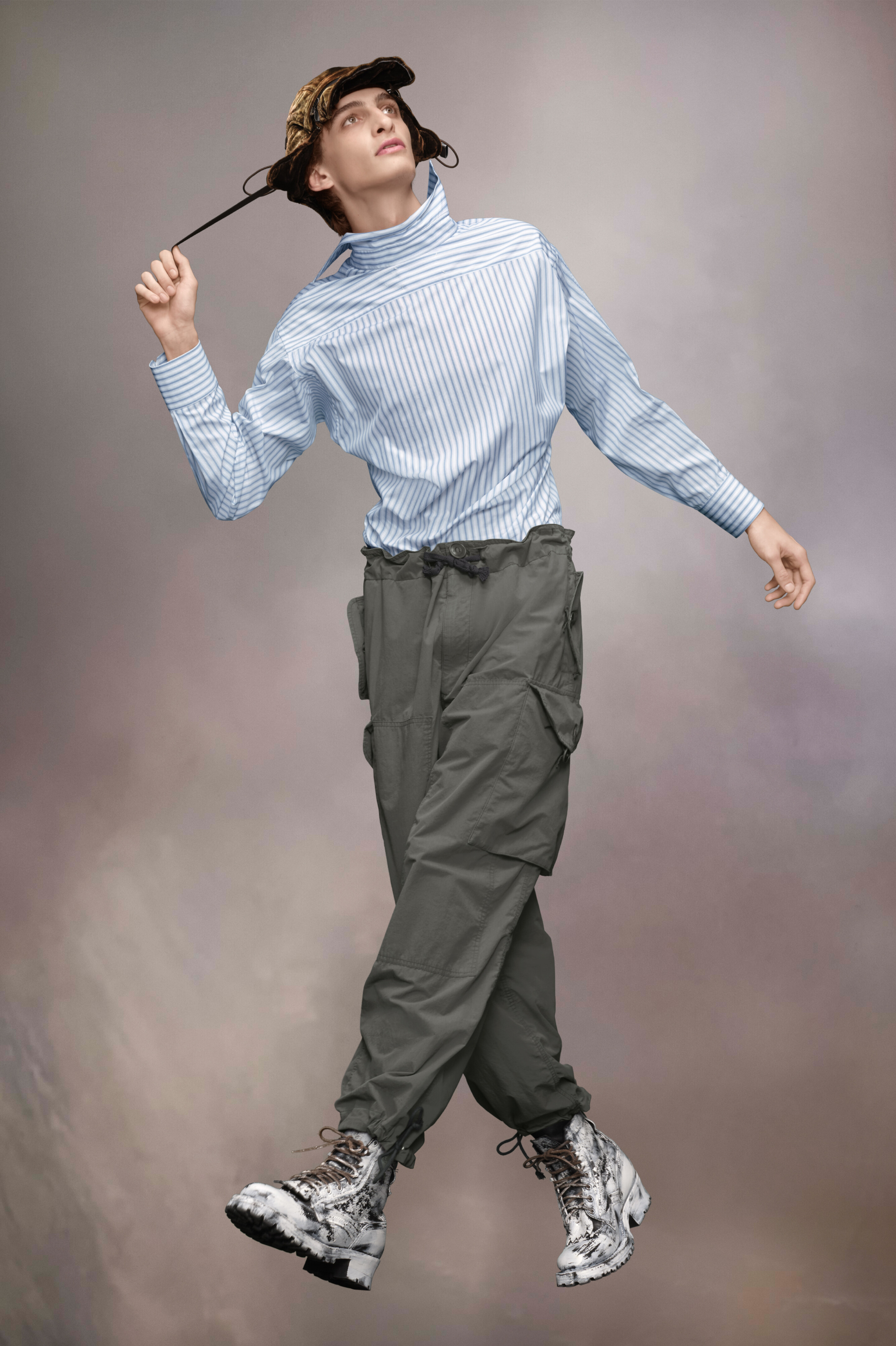 Chemise en coton à rayures