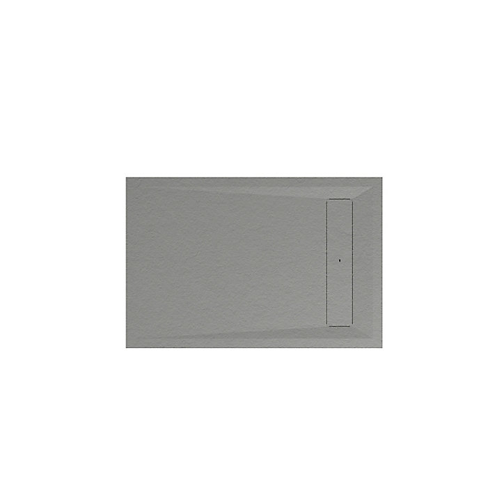 Receveur de douche 80 x 120 cm, résine, gris, GoodHome Luiro