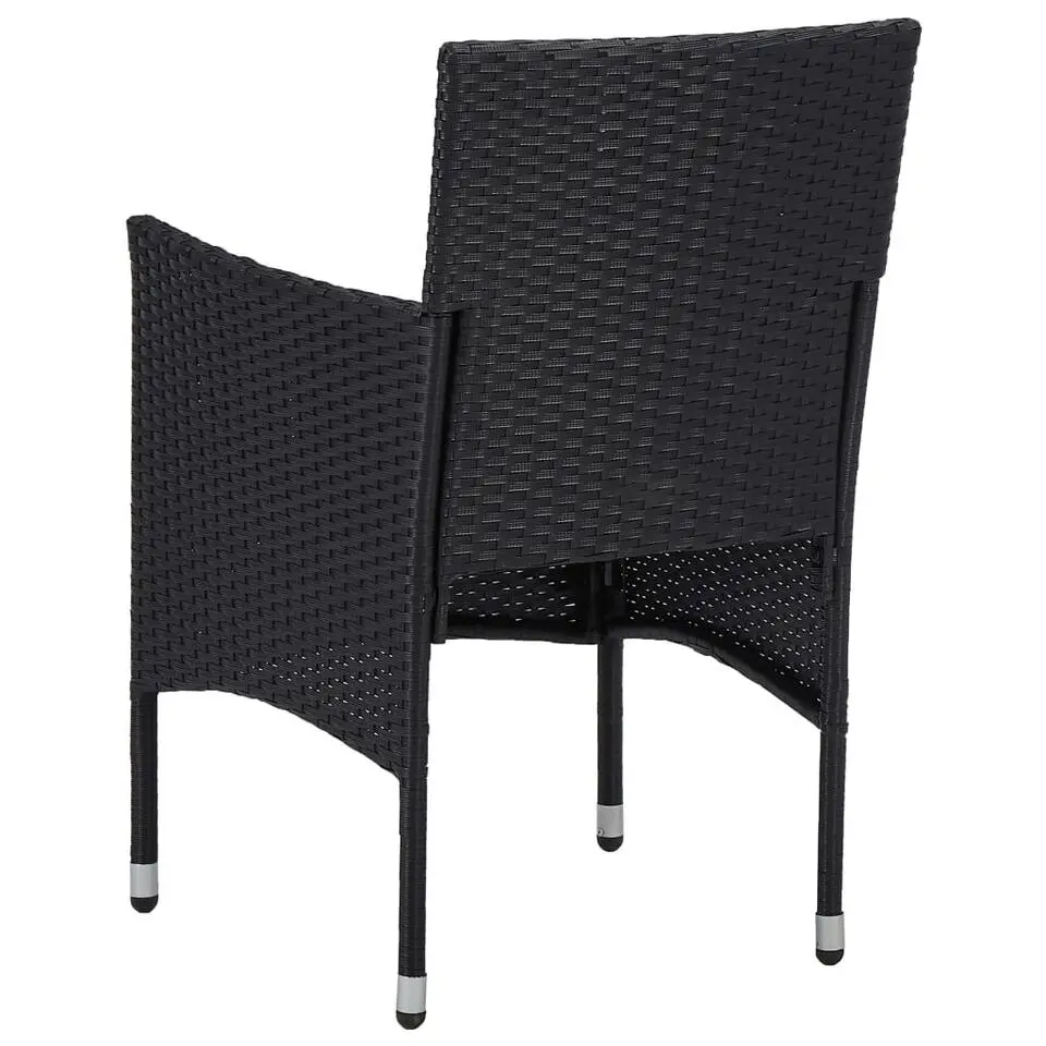 vidaXL - Tuinset - Zwart - Poly rattan en acaciahout - 5 stuks