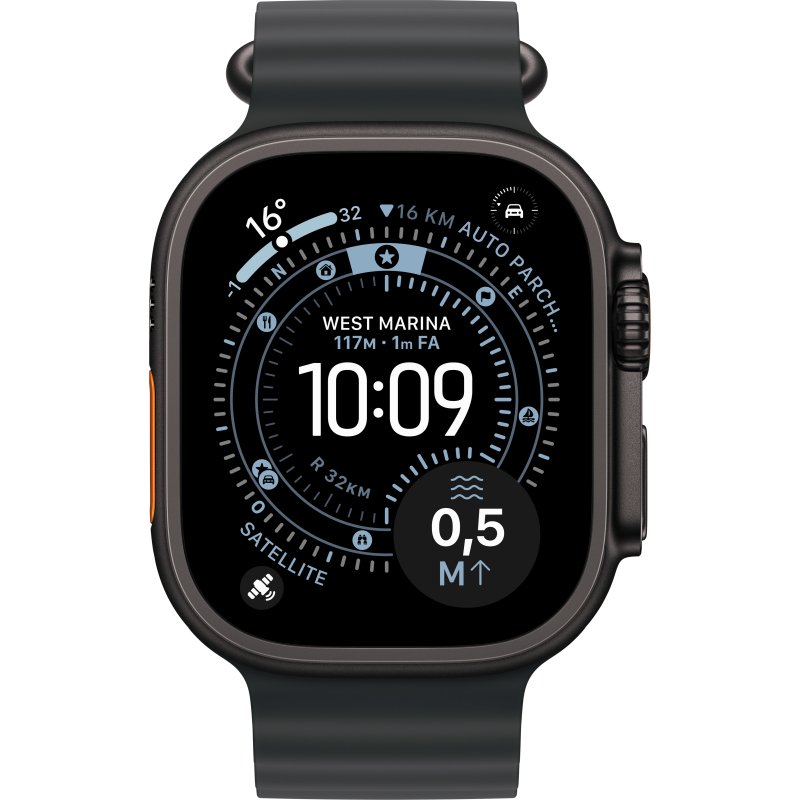 Accessoires bracelet et montre connectée Apple Océan noir 49 mm Finition titane noir