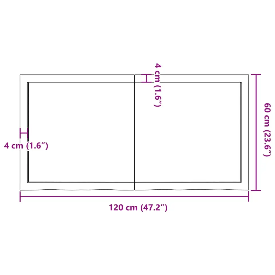 vidaXL - Tafelblad - Bruin - Hout - 120 x 60 x 4 cm