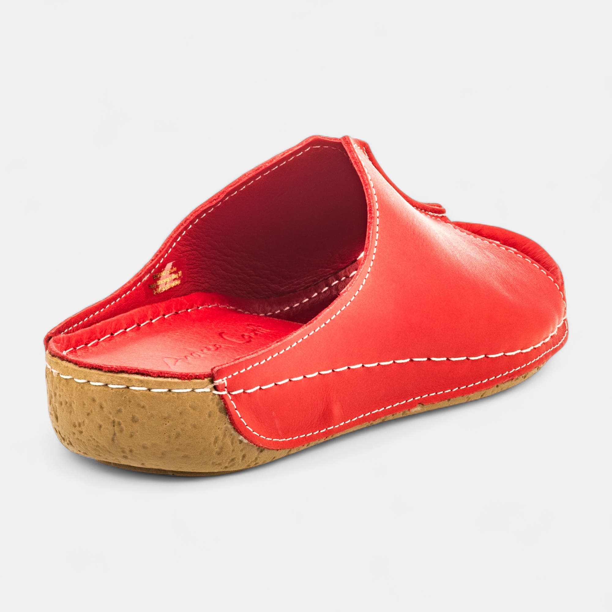 Mules Femme en cuir rouge