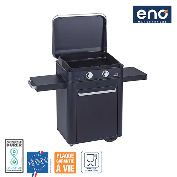 Plancha à gaz Combo enosign 65 bleu navy 2 feux ENO