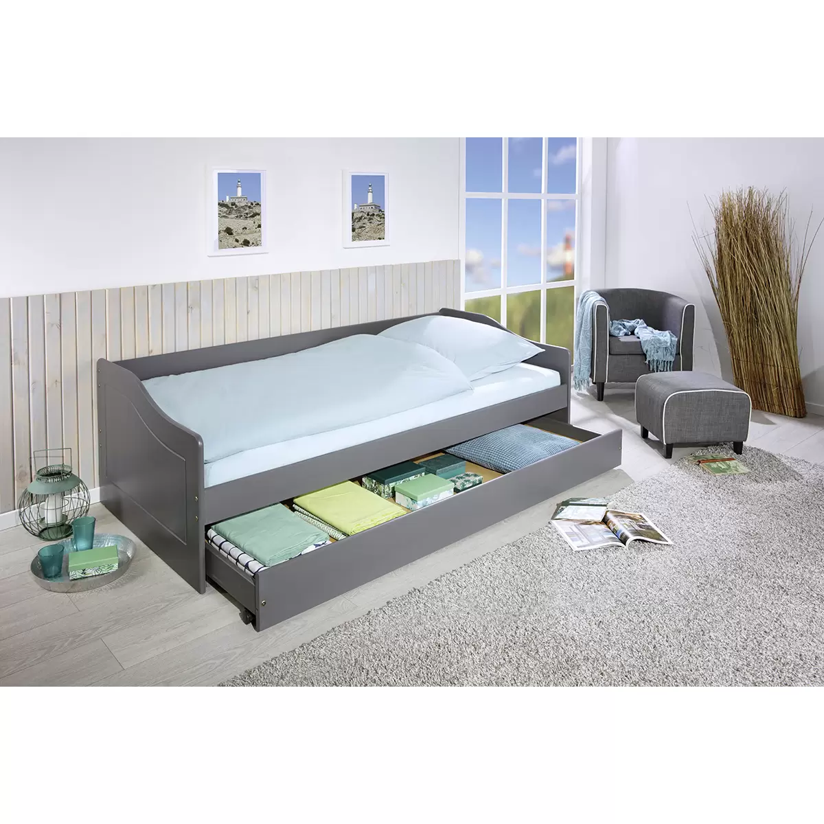 Funktionsbett Leonie 90x200 Grau