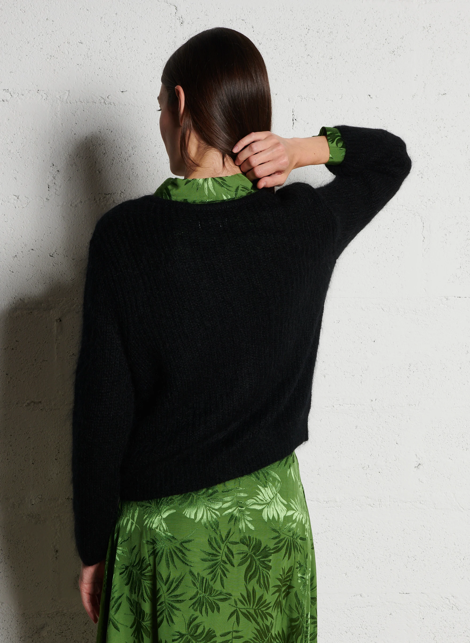 BULLY - Gilet col rond doit en maille | Noir