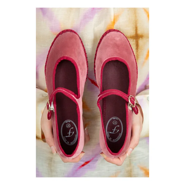 Flabelus Ballerines Slippers Theresa Velours | Rose boisé
