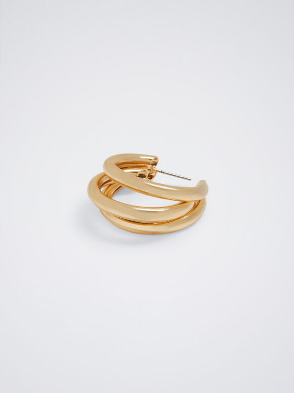 Brincos de argola dourados - Dourado