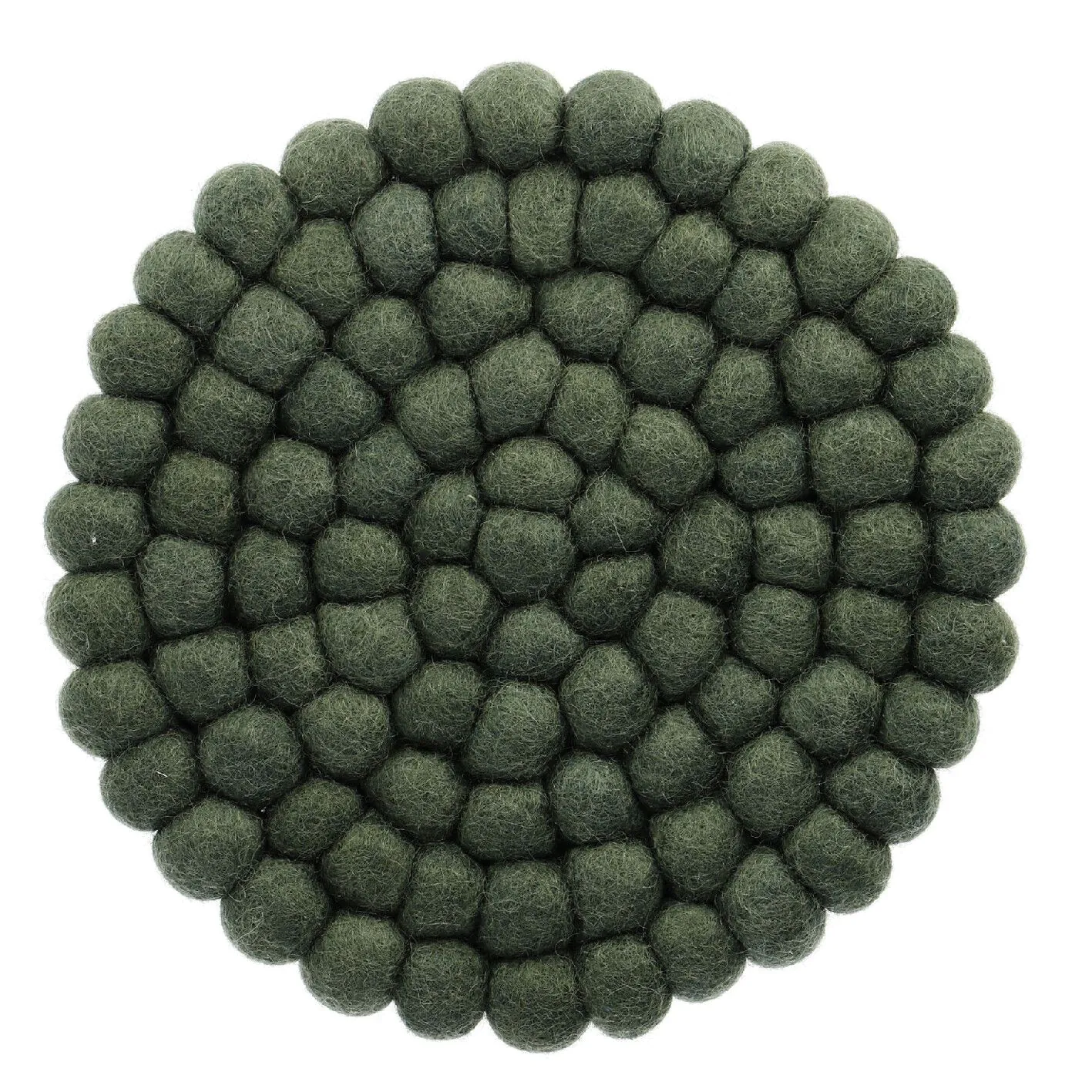 Untersetzer Filzkugeln, dunkelgrün, 20 cm