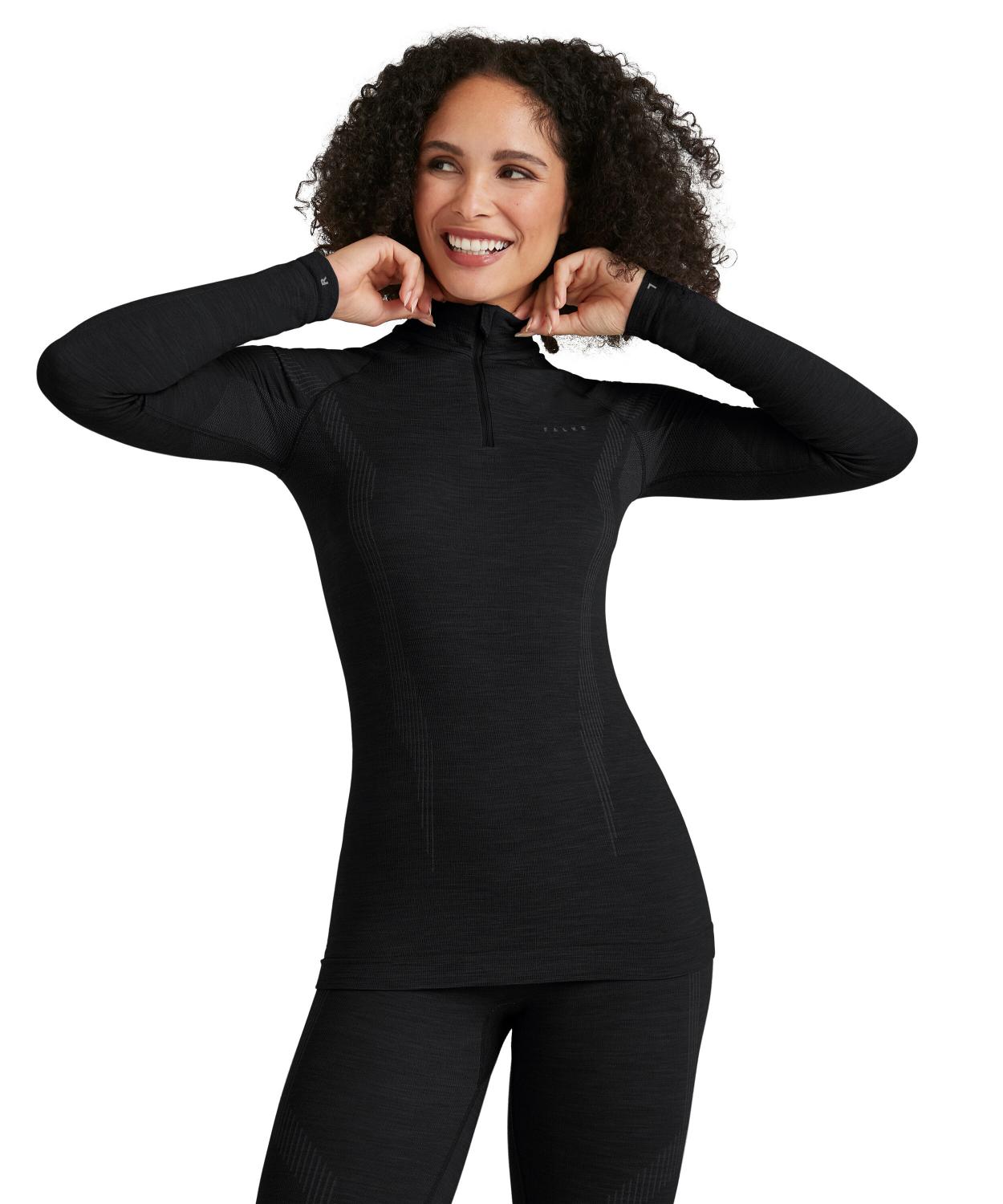 Falke Wool-Tech Longsleeve Zip Womens Black