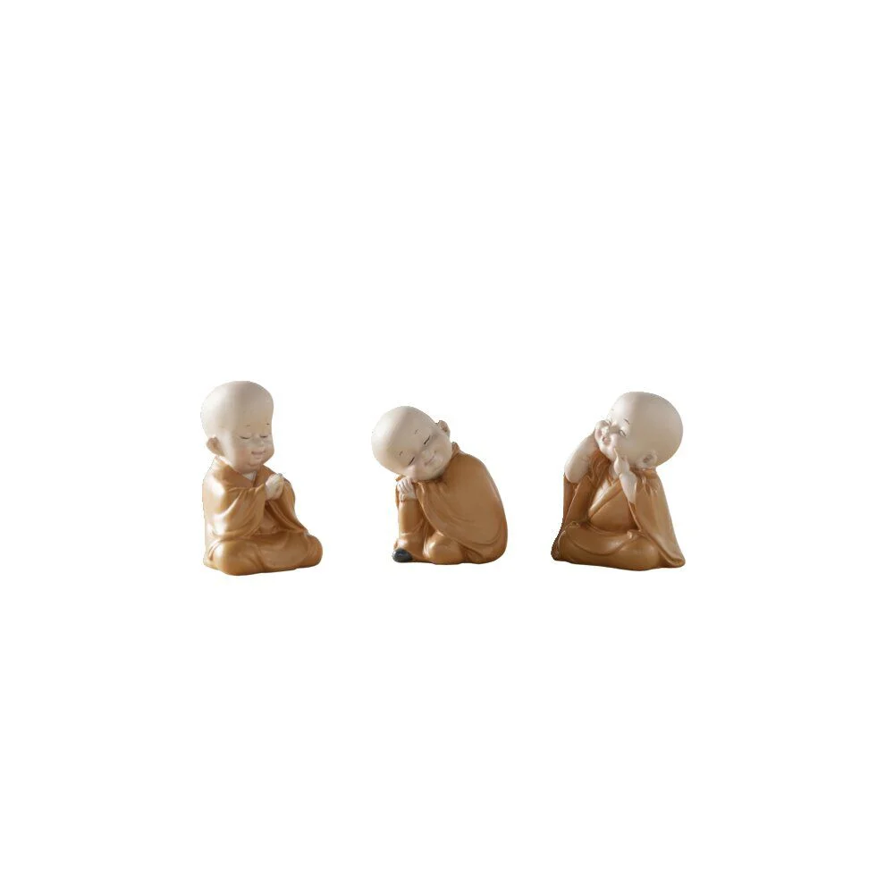 Figurine Bouddha moine polyrésine assis - 6 postures