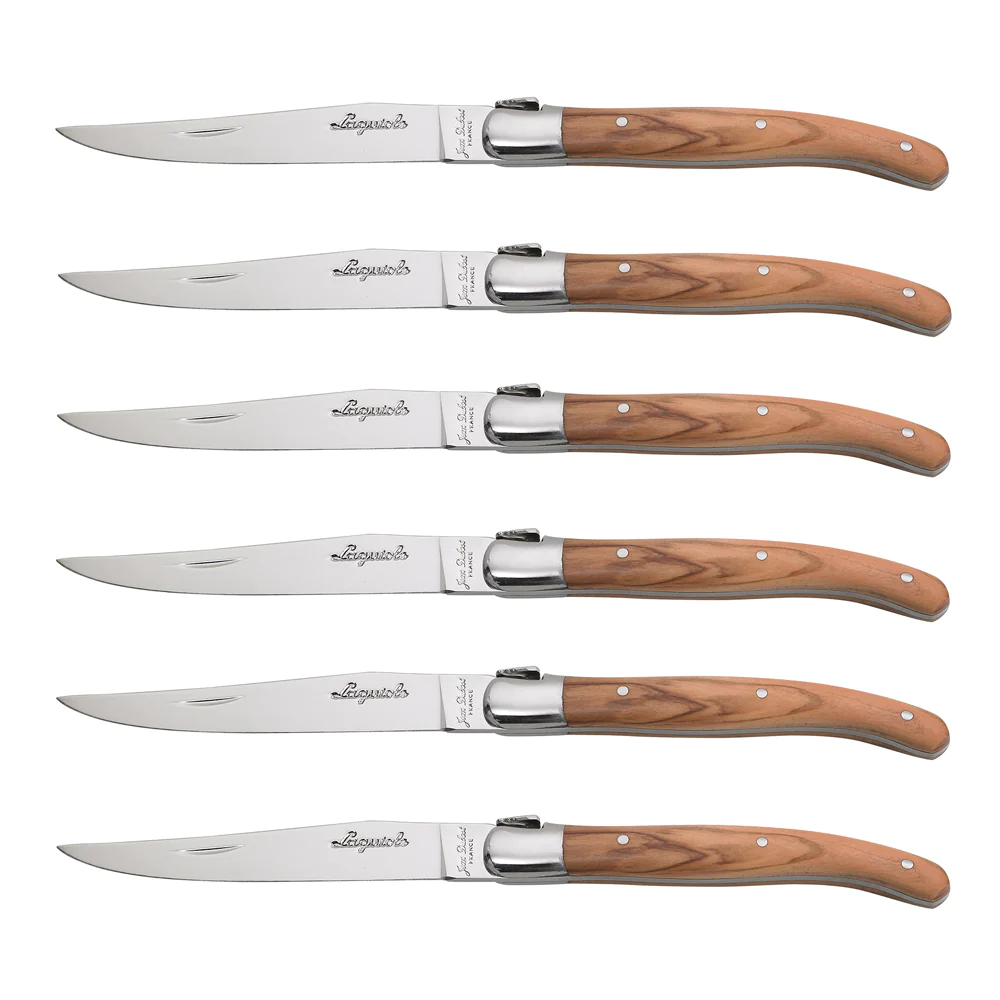 Coffret 6 couteaux laguiole bois olivier Jean Dubost