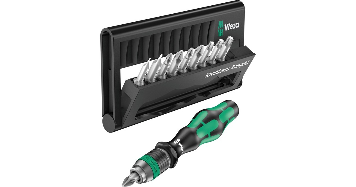 WeraKraftform Kompakt 10 bitset  (Zwart/groen, 10-delig)