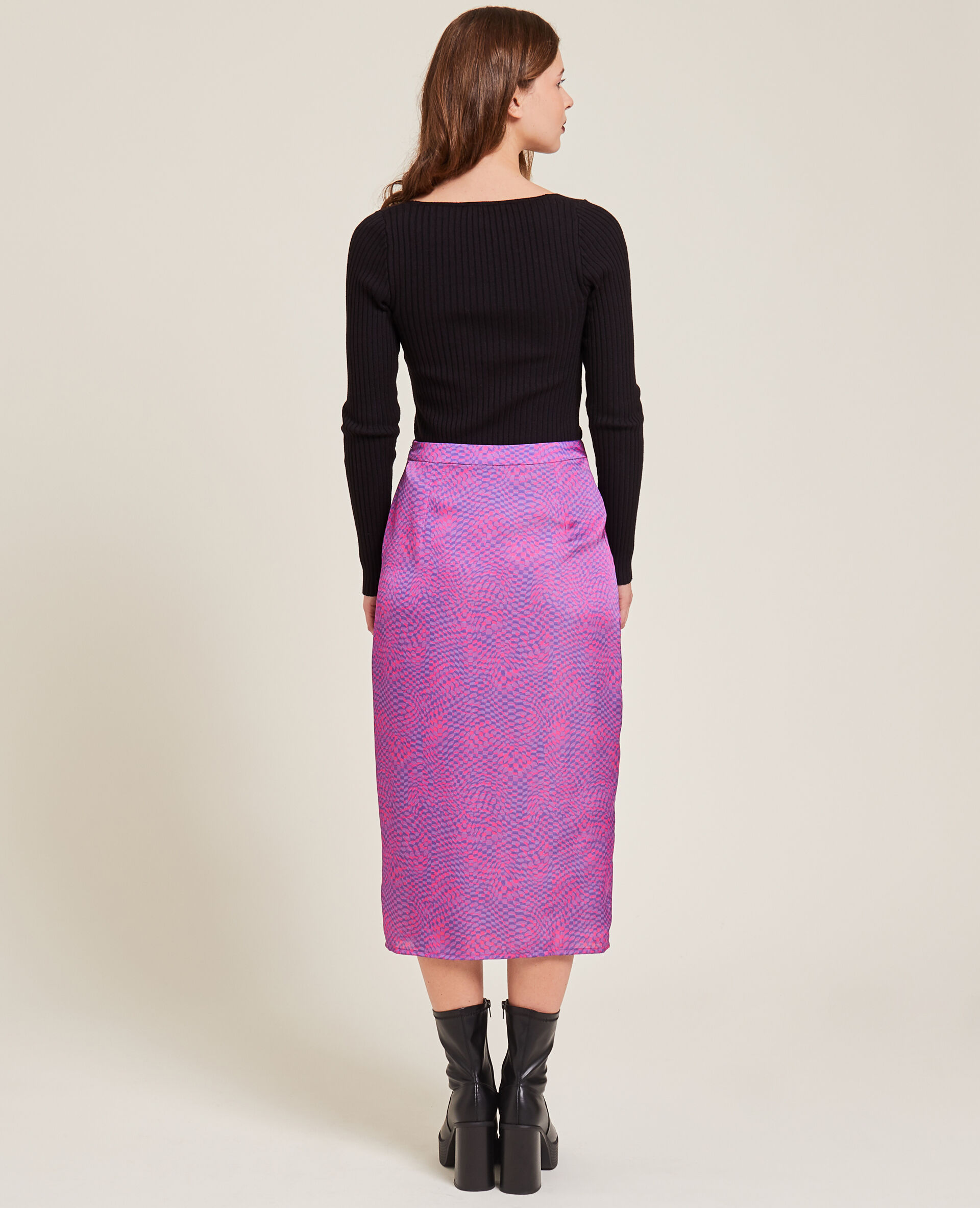 Jupe midi fendue - Violet