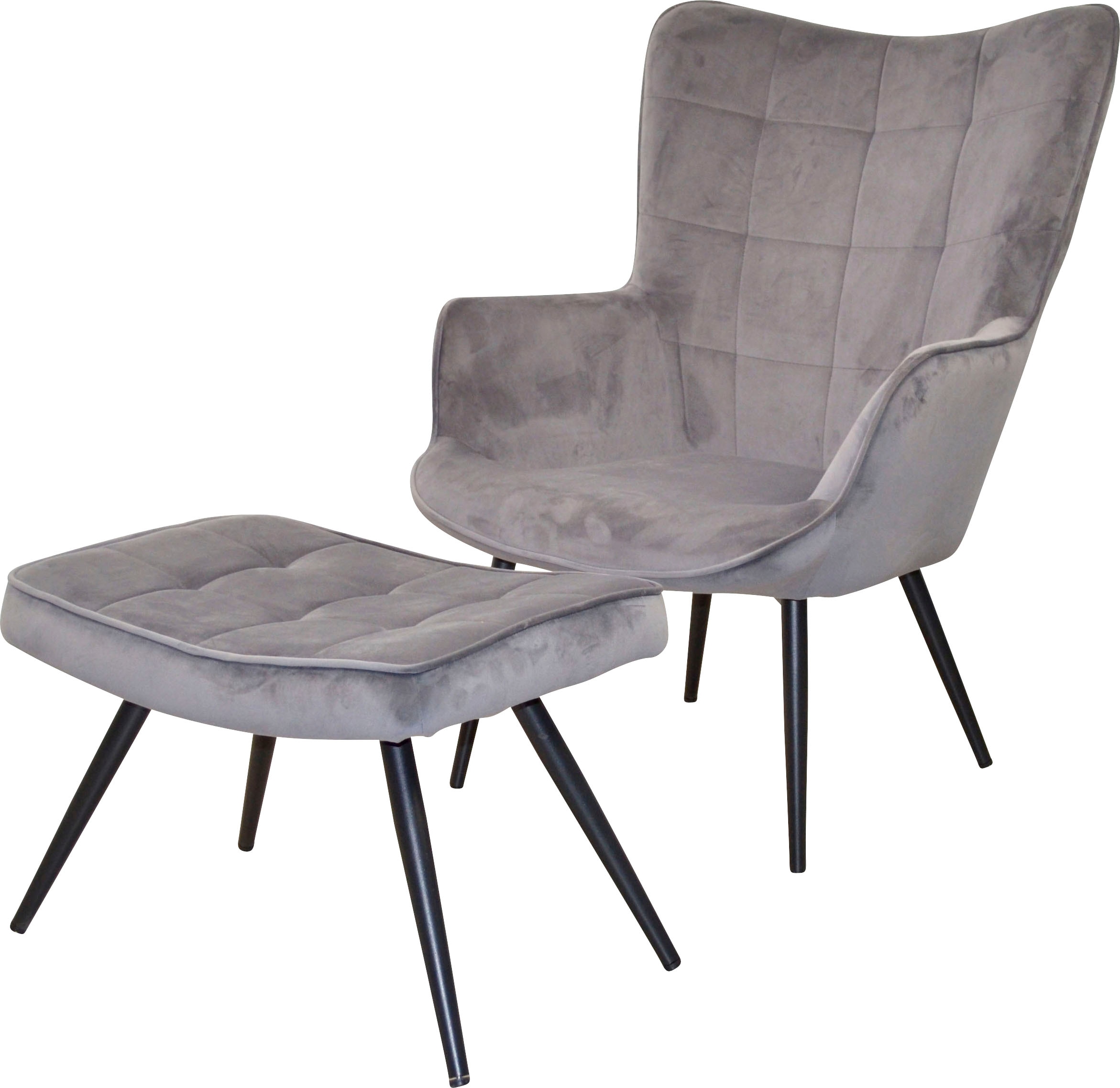 HOFMANN LIVING AND MORE Sessel »Jaro« Polstersessel mit Beinen aus Stahlrohr, schwarz lackiert