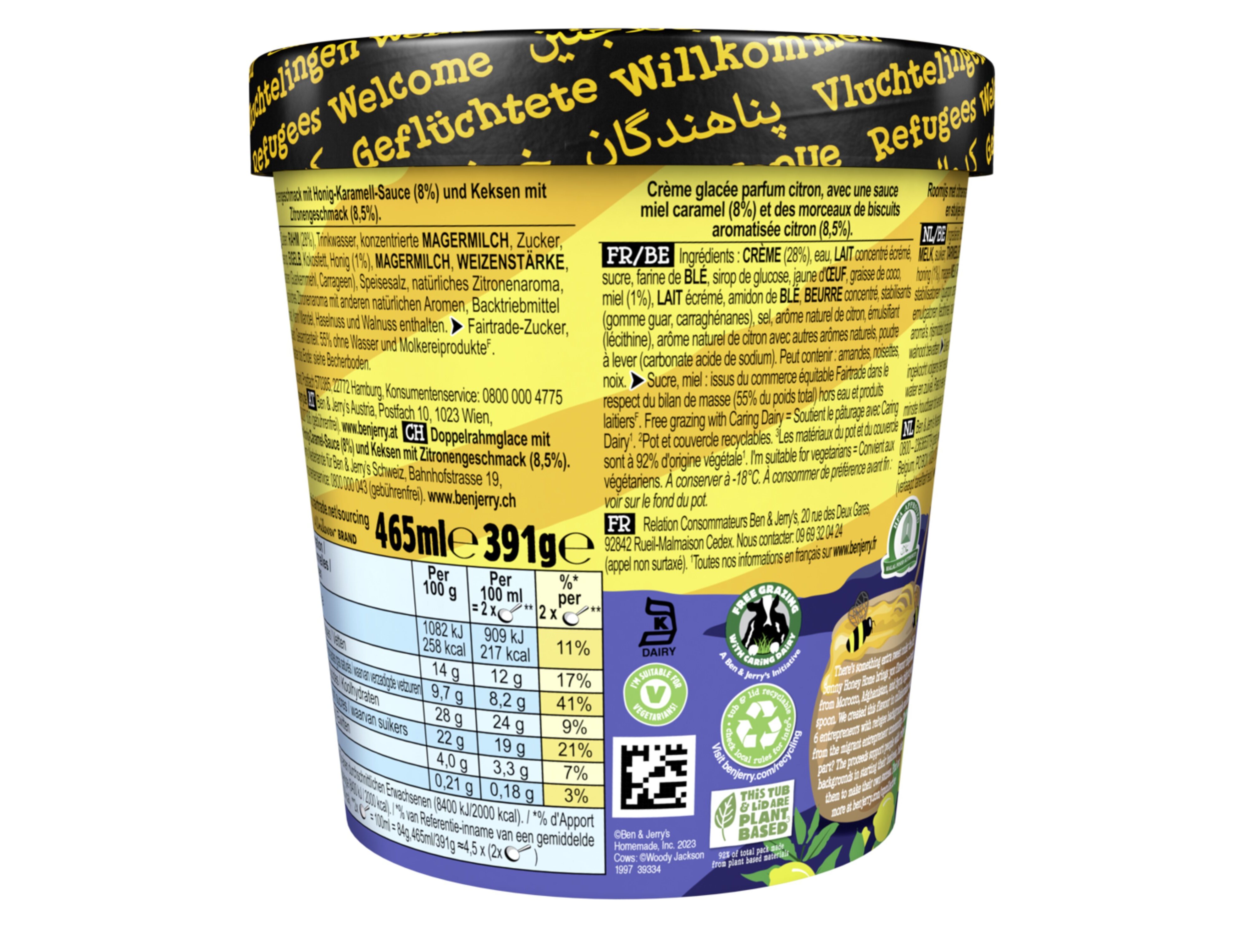 GELADO BEN & JERRY'S SUNNY HONEY HOME 465ML