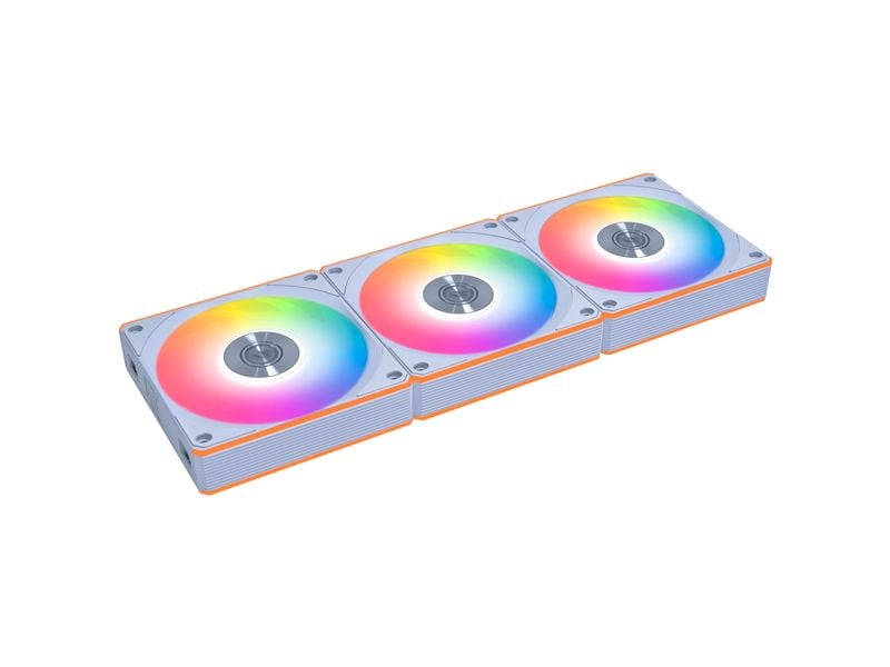 Lian Li PC-Lüfter UNI FAN CL 120 mm Weiss 3er-Pack 120-mm-RGB-Lüfter mit Push-to-Connect-Technologie, drahtloser Steuerung und dualer RGB-Beleuchtung
