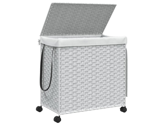 VIDAXL - Panier à linge avec roulettes blanc 60x35x60,5cm résine tres...
