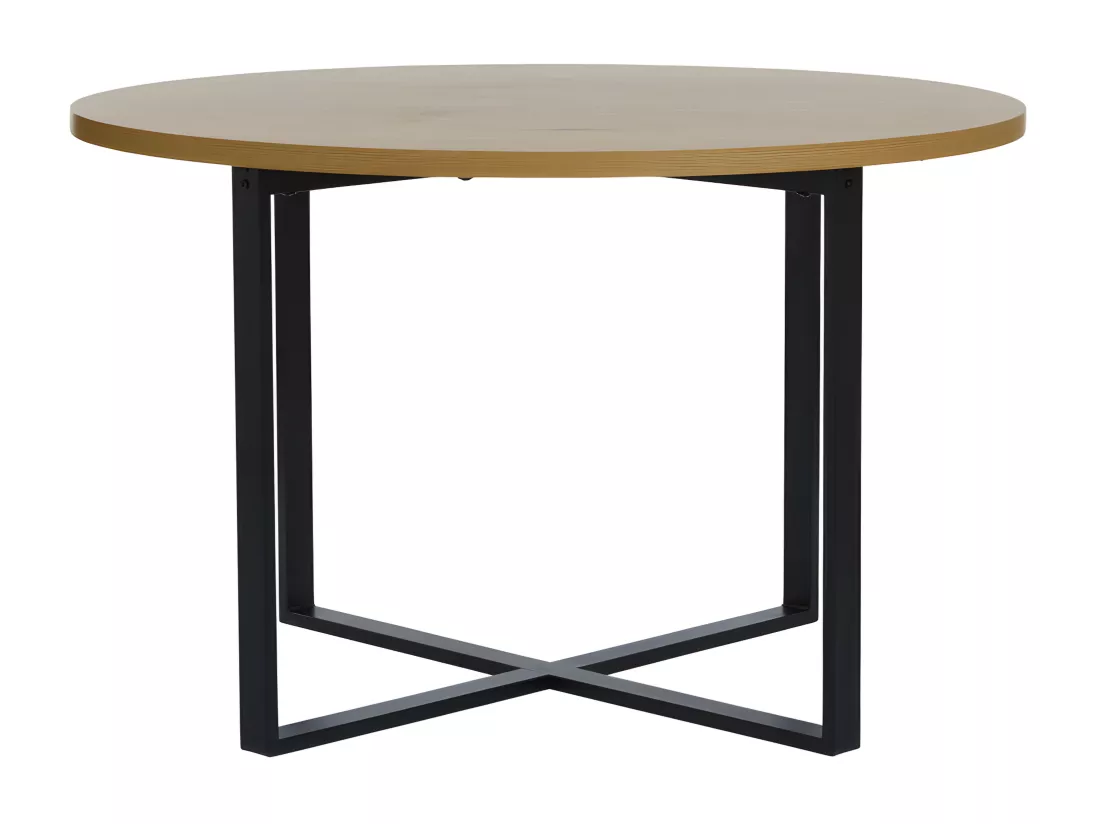 Bonnie - Table à manger 4 personnes ronde en bois et métal - Bois clair