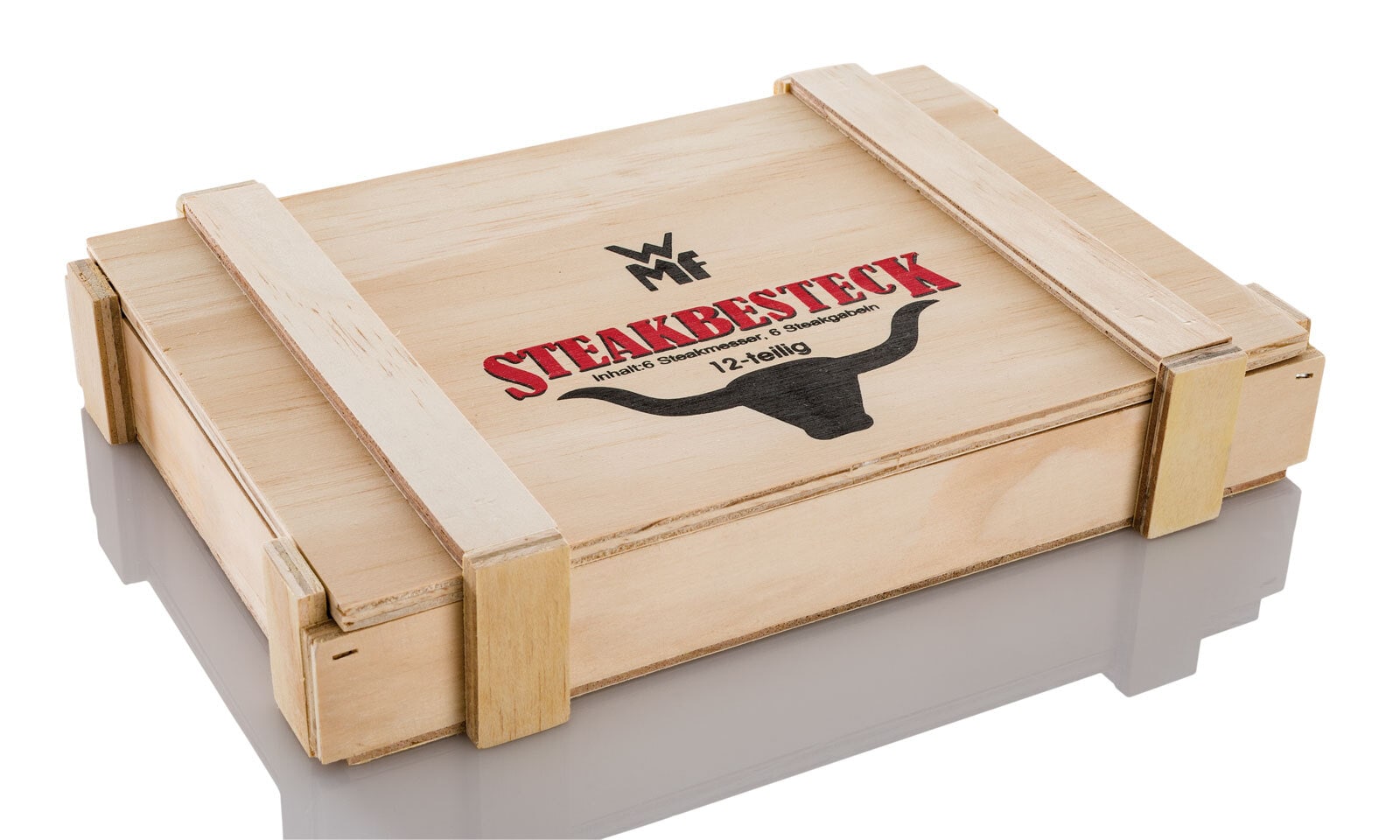 WMF Besteckset Steak 12-teilig Holz /Edelstahl silberfarbig