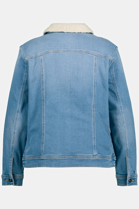 Jeansjacke, Teddyfutter, Hemdkragen