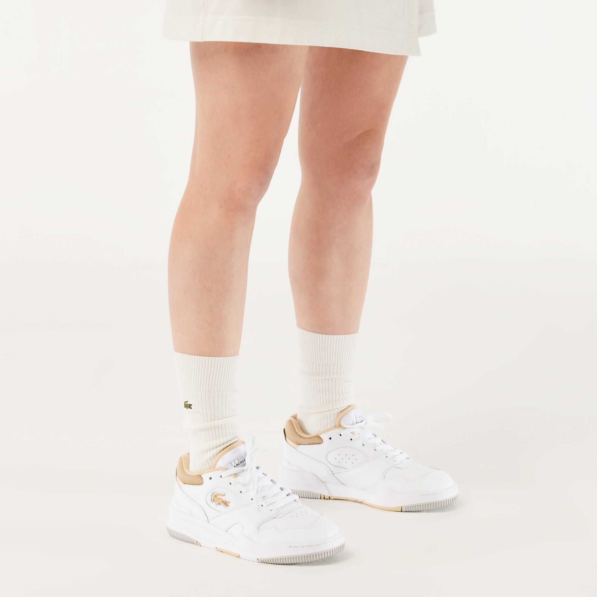 Sneakers Lineshot femme en cuir à col contrasté Sneakers - Blanc - Lacoste - Femme