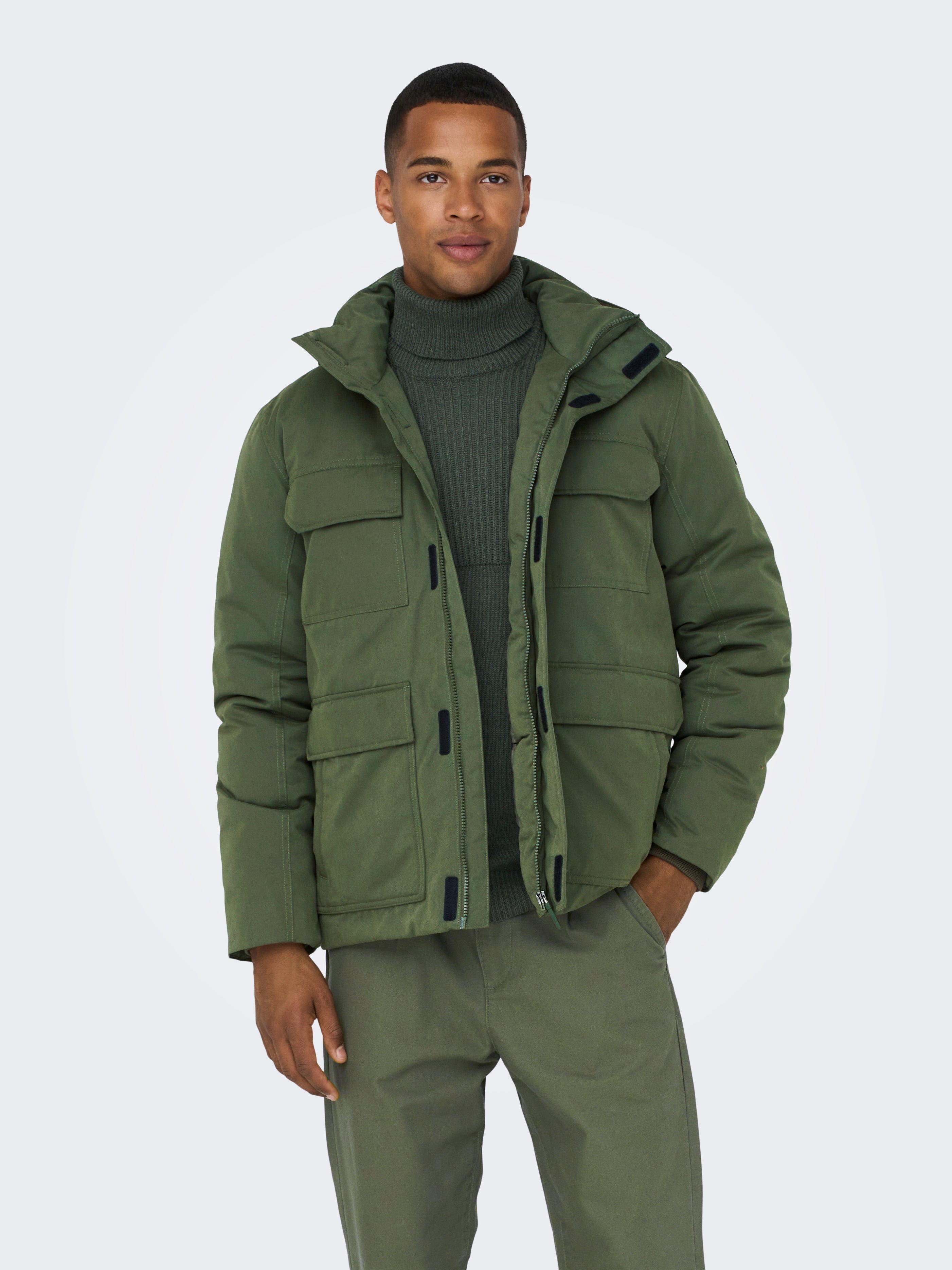 ONSCEDRIC Langer Parka Olive Night