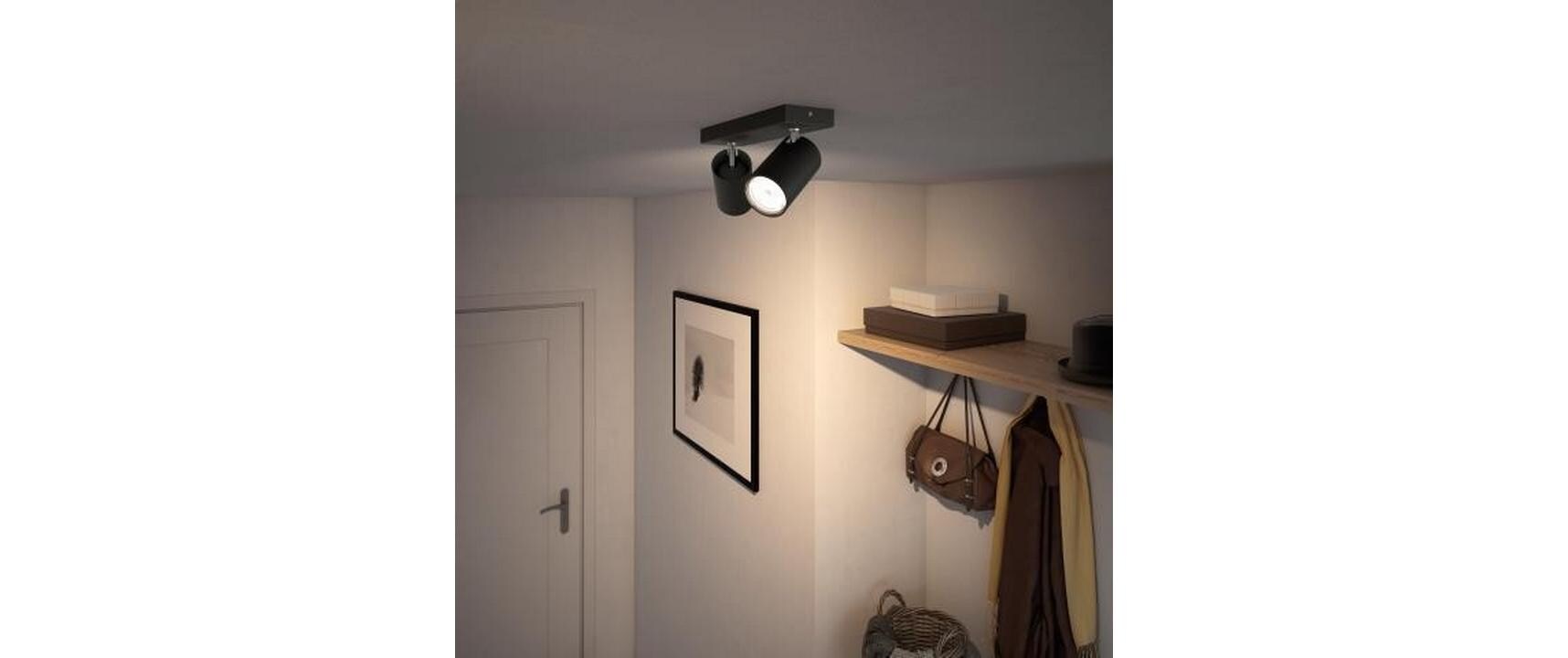 Aufbauspot Kosipo, 2 x GU10, 5.5 W, SchwarzMyLiving Aufbauleuchte mit beweglichem Leuchtenkopf