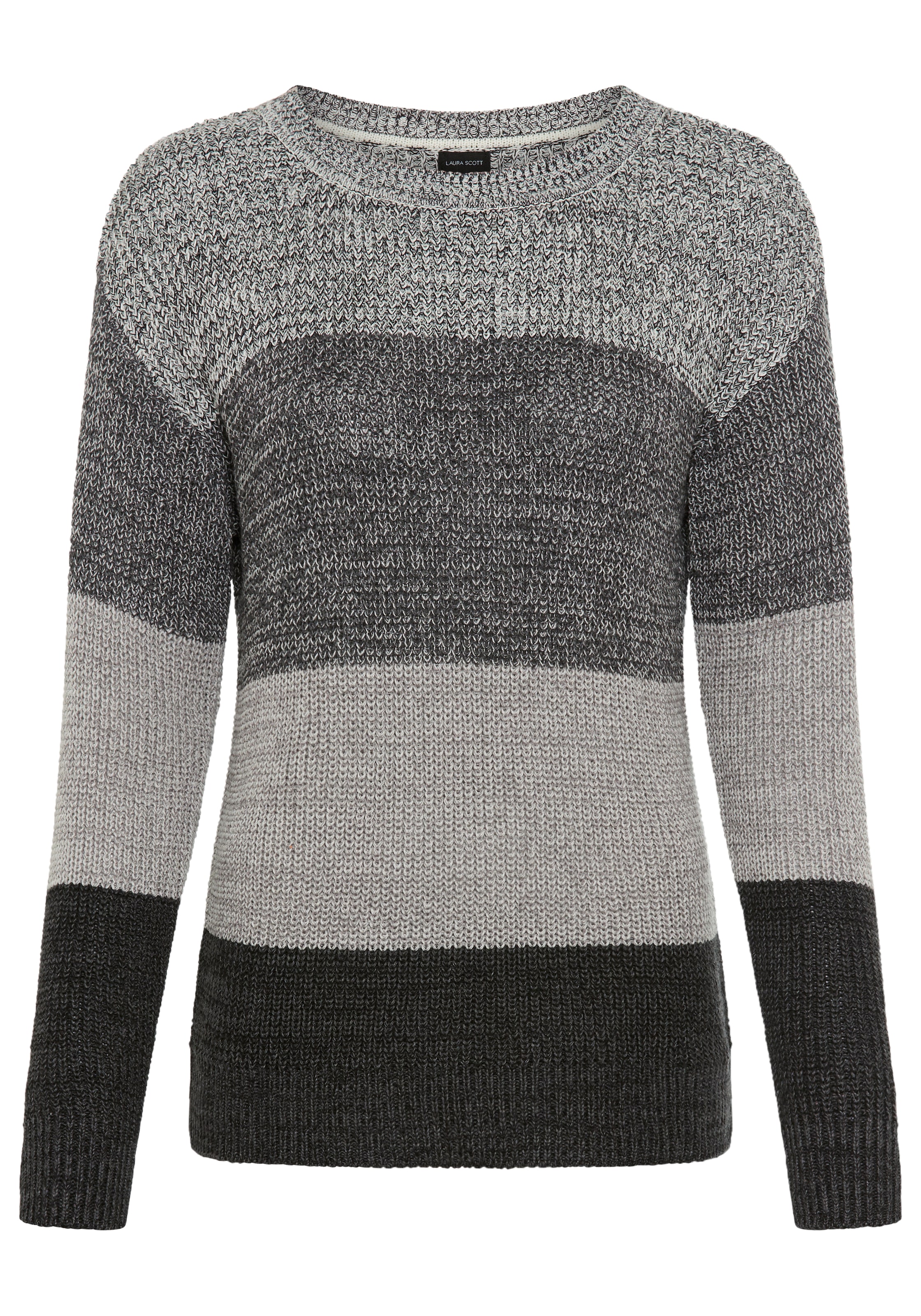 Laura Scott Streifenpullover , Übergangspullover aus Baumwolle mit Melangeoptik - NEUE KOLLEKTION
