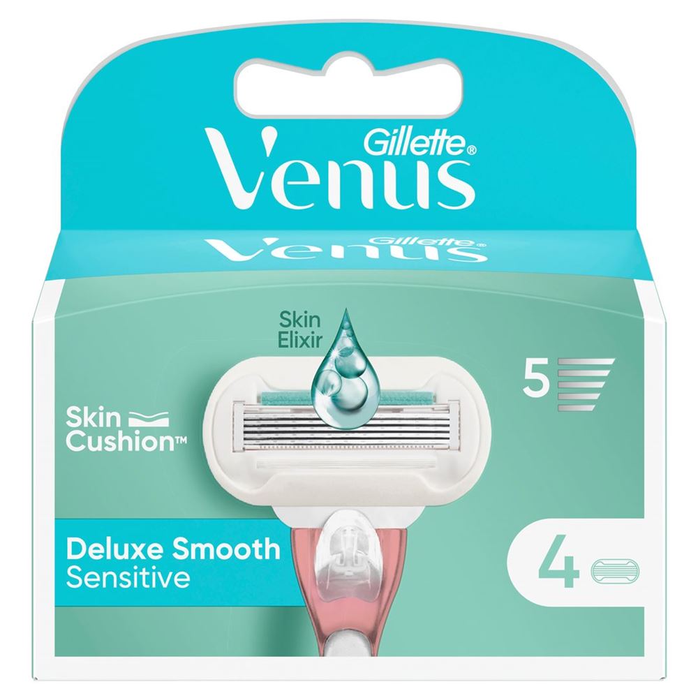 Gillette Venus Deluxe Smooth Systemklingen<br>4 Stück, Sensitive