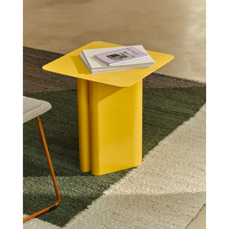 Table d'appoint en fer Arvin jaune 42 x 42 cm