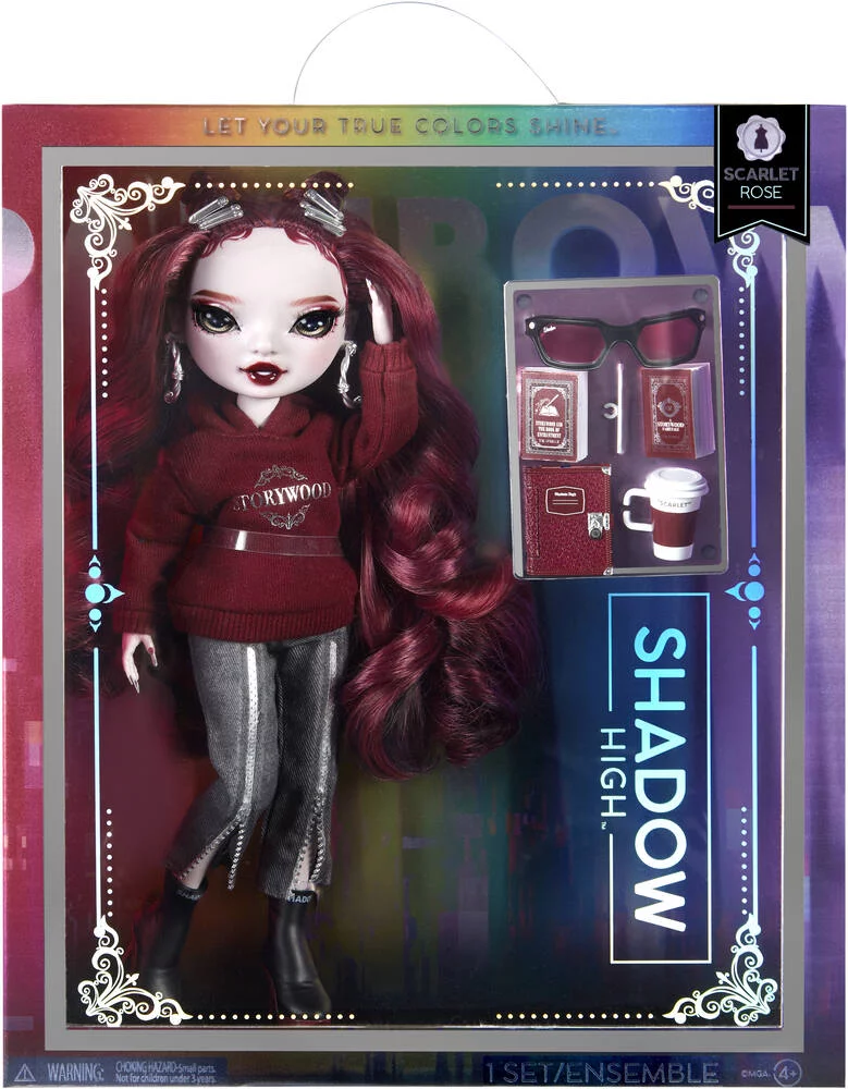SHADOW HIGH - POUPEE MANNEQUIN  27 CM SCARLET ROSE - MARRON AVEC  COMPAGNON ET ACCESSOIRES