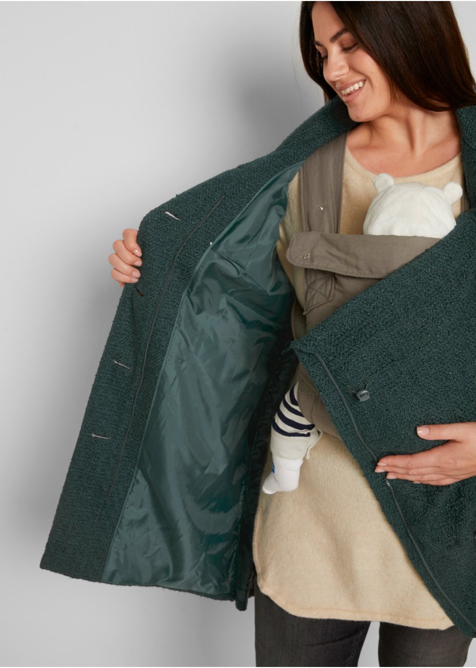 Manteau en bouclé de grossesse et de portage