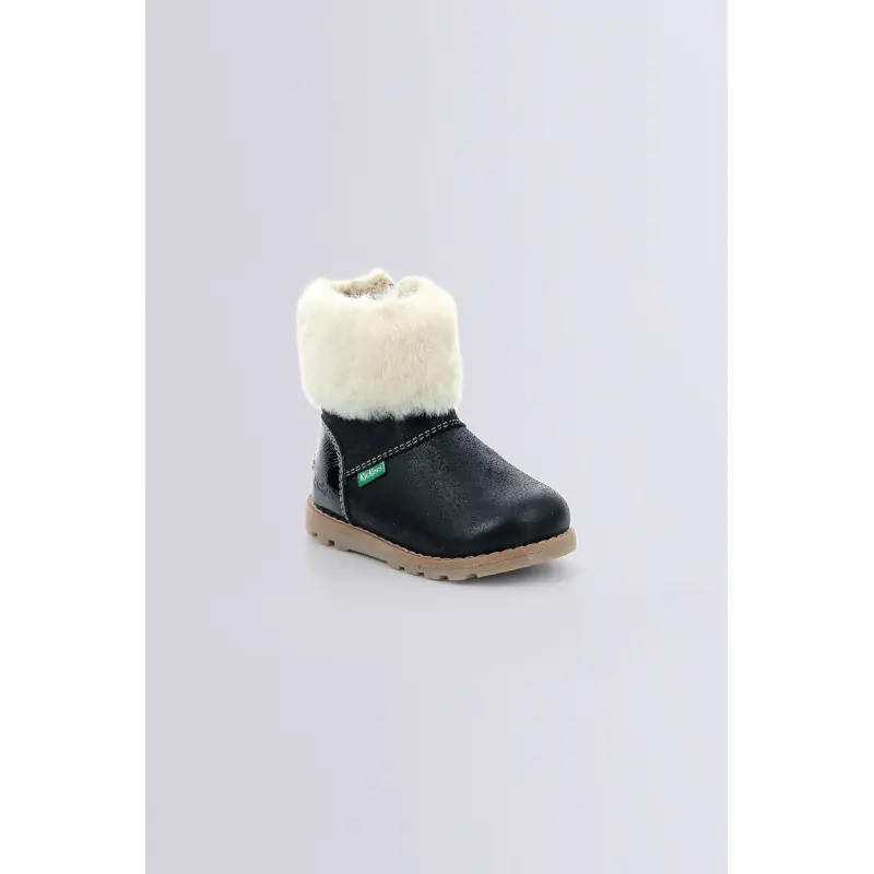 NONOFUR NOIR BRILLANT BOOTS Cuir Fille