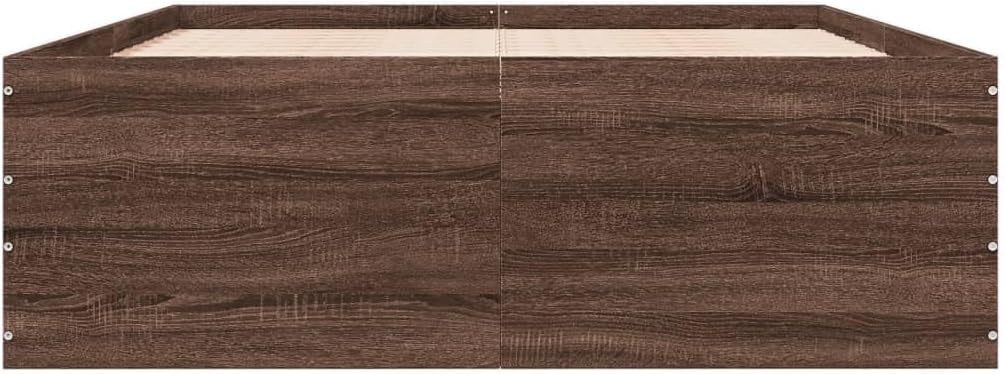 vidaXL Bettgestell, Bett Doppelbett für Schlafzimmer, Bettrahmen mit Lattenrost, Schlafzimmerbett Modernes Design, Braun Eichen-Optik 120x200cm Holzwerkstoff