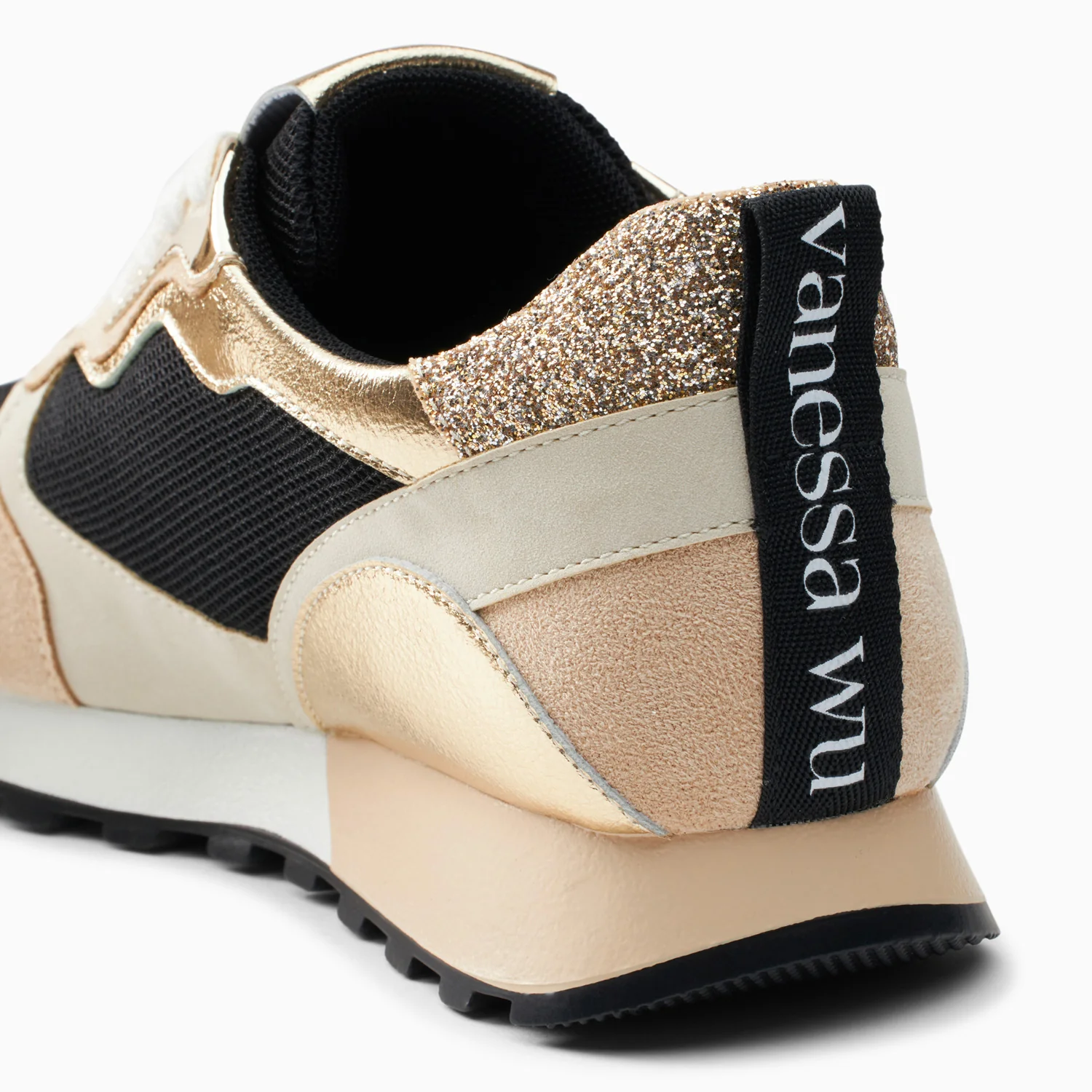 Sneakers-Baskets Bérénice noir et beige à semelle running
