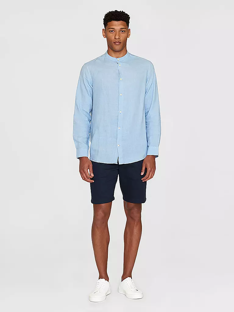 KNOWLEDGE COTTON APPAREL Leinenhemd hellblau