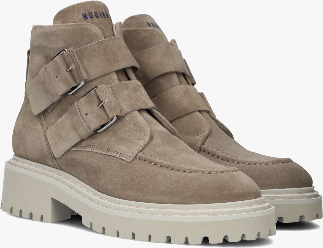 NUBIKK taupe nubikk biker boots frankie finch
