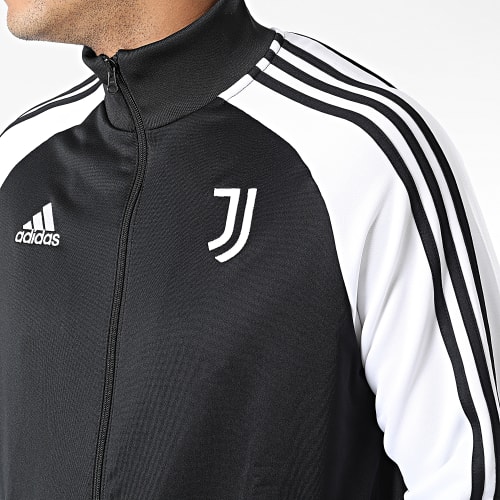 Veste Zippée A Bandes Juventus DNA HD8887 Noir Blanc