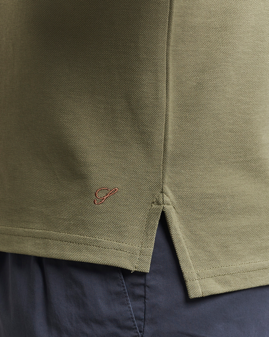 Stenströms Organic Cotton Piquet Polo Shirt Olive