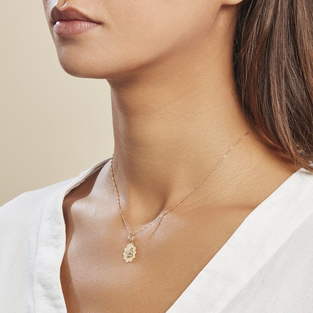 Pendentif Ange Nuage Or Jaune