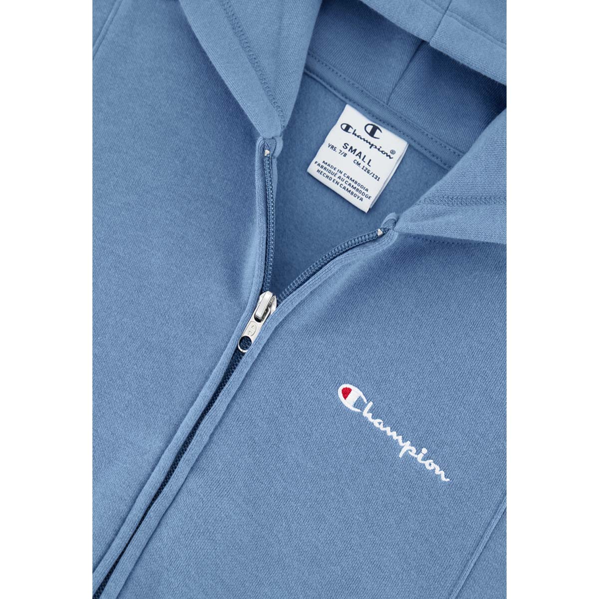 Champion Big Script Logo Embroidered Full Zip Hættetrøje Børn