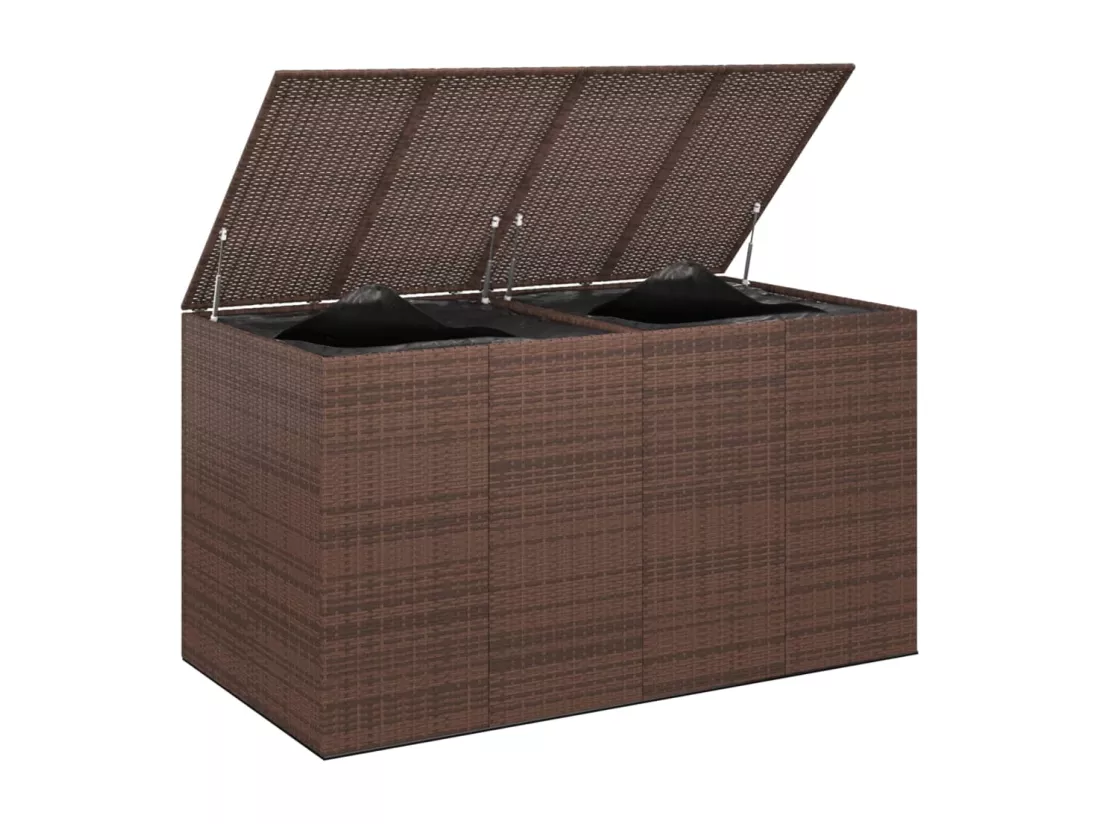 Prolenta Premium - Boîte à coussins de jardin Résine tressée 194x100x103 cm Marron