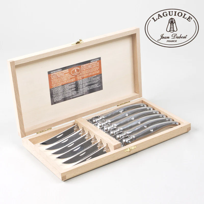 Coffret 6 couteaux laguiole inox fermant Jean Dubost