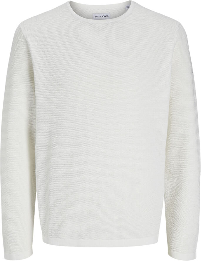 Jack & Jones JJEGEORGE KNIT CREW NECK NOOS Cloud dancer