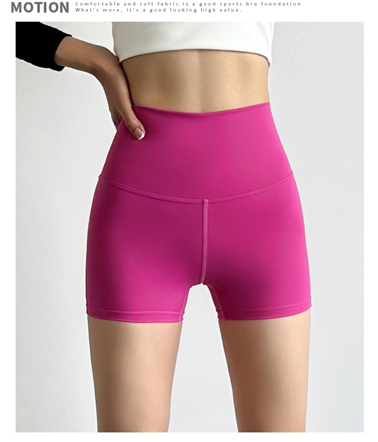 Engiko - Yogashorts met hoge taille en effen uitsnijdingen